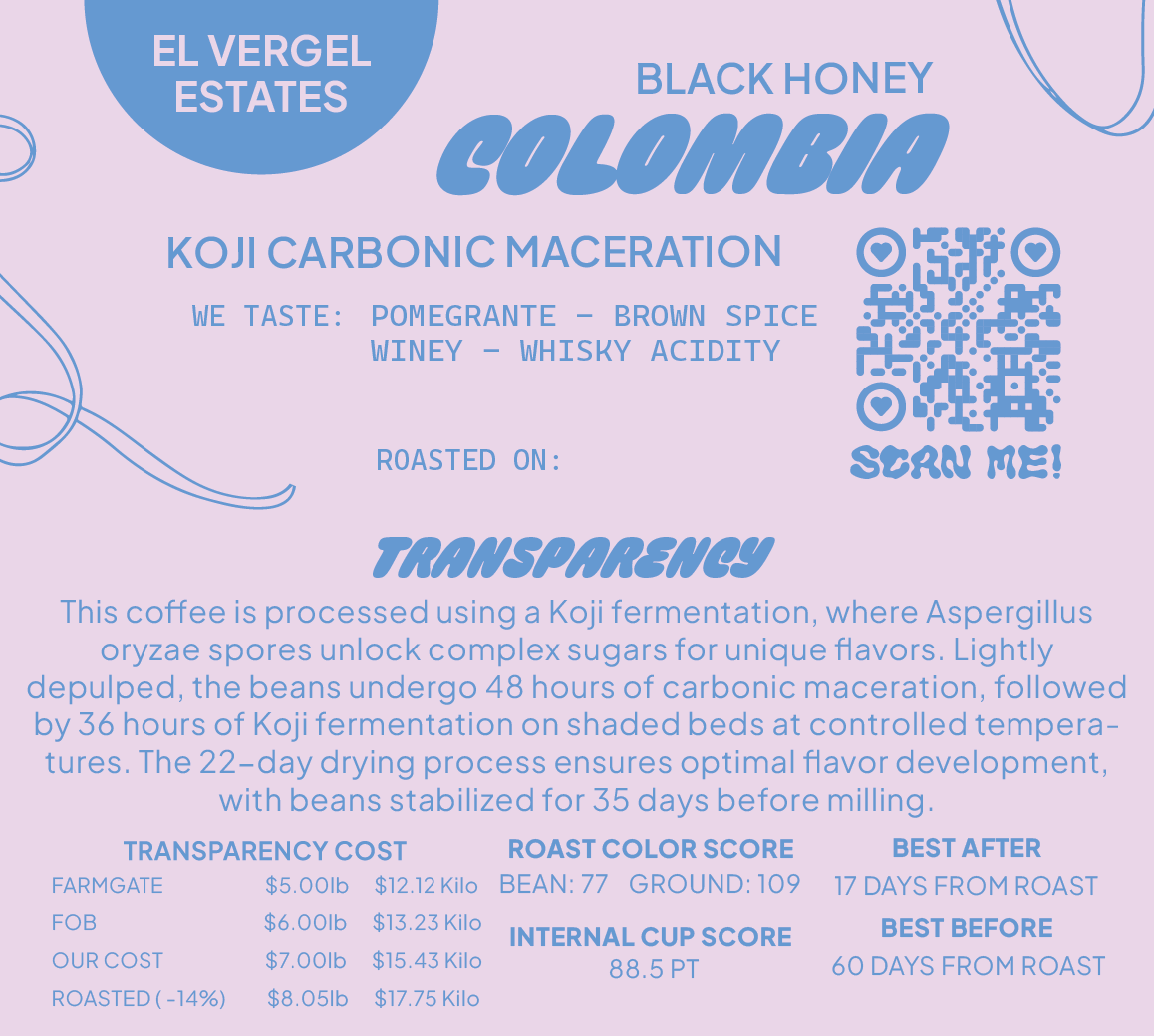 Colombia Black Honey Carbonic Maceration Koji