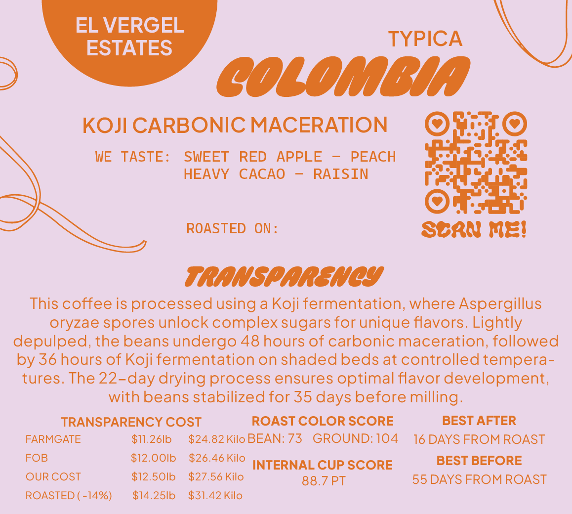 Colombia Typica Black Honey Carbonic Maceration Koji