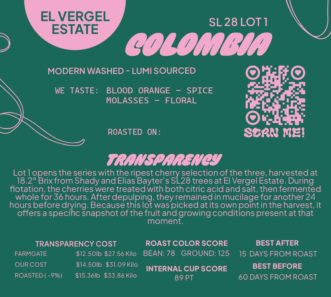 Colombia Modern Washed SL28 LOT 1