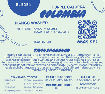 Colombia Washed Mango Purple Caturra- ☀️🥭 ☀️🥭 كولومبيا مانجو مغسول – بيربل كاتورا