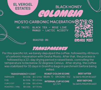 Colombia Black Honey Mosto Carbonic Maceration