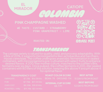 Colombia Washed Pink Champagne Catiope- كولومبيا مغسولة بينك شامبين – كاتيوبي 🌸✨